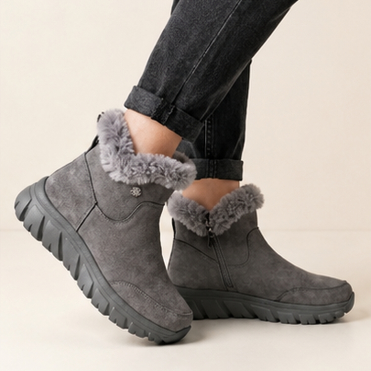 Чоботи SofiWarm на рифленій подошві сірі